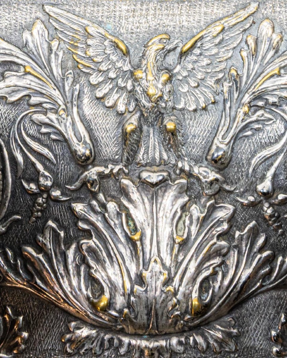 Silver-plated Metal Inkwell – 19th Century-photo-3